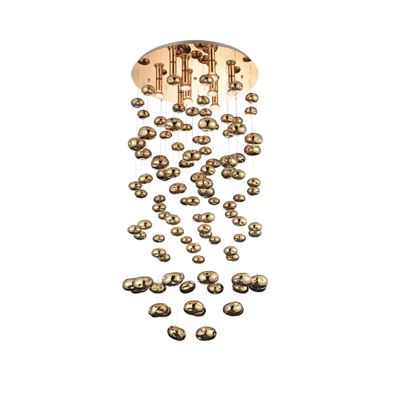 Lustre a závesné svietidlá -  AZzardo Luxusný luster Luvia XL zlaté