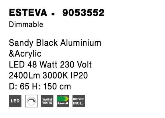Lustre a závesné svietidlá -  Novaluce LED luster Esteva 65 čierne