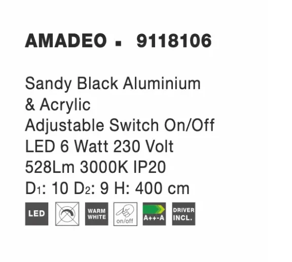 Nástenné svietidlá -  Novaluce LED nástenné svietidlo Amadeo