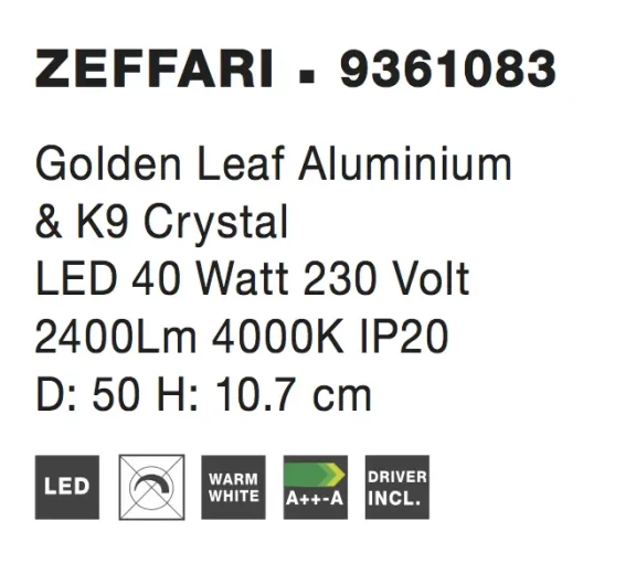 Stropné svietidlá -  Novaluce LED stropné svietidlo Zeffari 50 zlaté