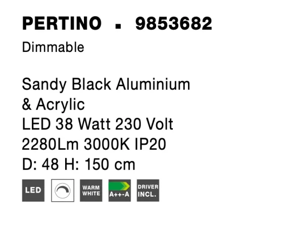Lustre a závesné svietidlá -  Novaluce LED luster Pertino 48 čierne