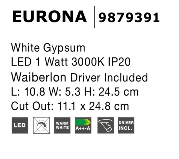 Orientačné svetlá -  Novaluce Podhľadové svietidlo Eurona 1 biele