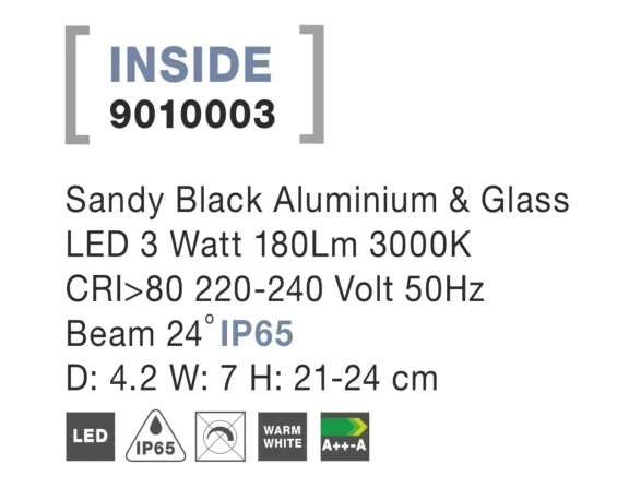 Vonkajšie lampy -  Novaluce Vonkajšie LED lampa Inside 42 čierne