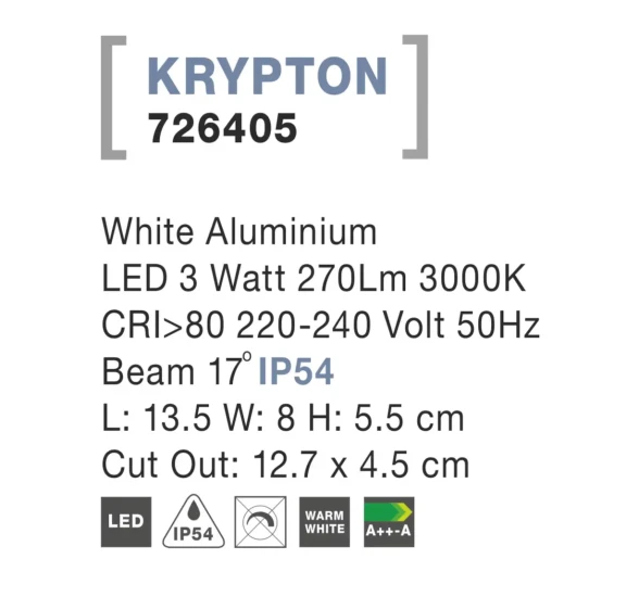 Vonkajšie orientačné svietidlá -  Novaluce Vonkajšie LED svietidlo Krypton 13.5 biele