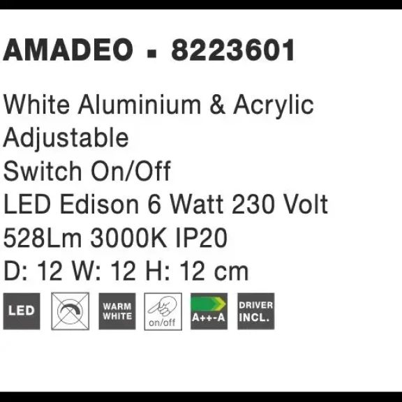 Nástenné svietidlá -  Novaluce Moderné nástenné svietidlo Amadeo biele