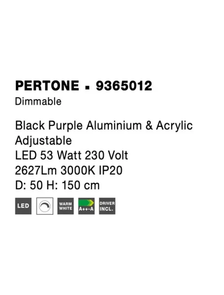 Lustre a závesné svietidlá -  Novaluce LED luster Pertone 50 čierne