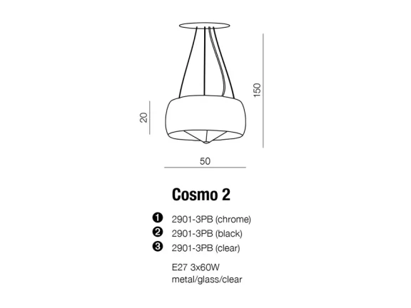 Lustre a závesné svietidlá -  AZzardo Designový luster Cosmo chróm