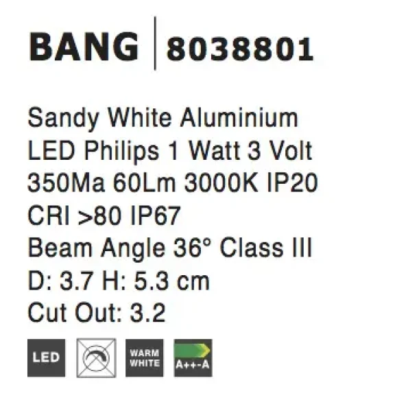 Vonkajšie pochôdzne svietidlá -  Novaluce Vonkajšie LED svietidlo Bang A 42 Nikel
