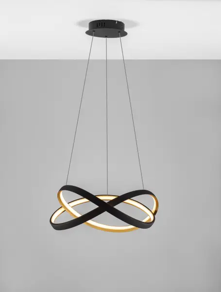 Lustre a závesné svietidlá -  Novaluce LED luster Odrey čierna s diaľkovým ovládaním