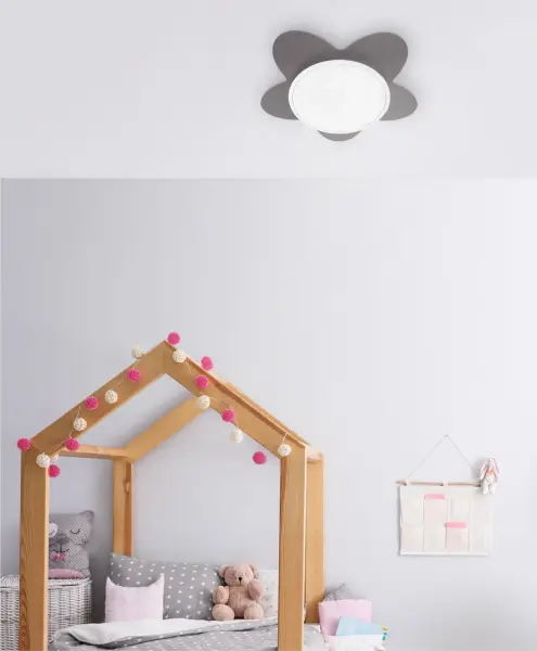 Stropné svietidlá -  Elobra Kvetinové LED hviezdne svetlo sivá