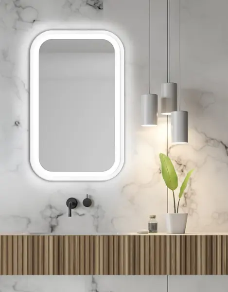 Zrkadlá do kúpeľne -  Gaudia Zrkadlo Mirel biele LED