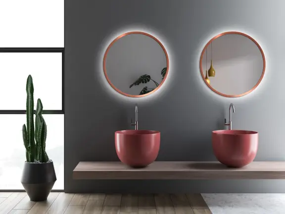 Zrkadlá do kúpeľne -  Gaudia Zrkadlo Nordic Copper LED