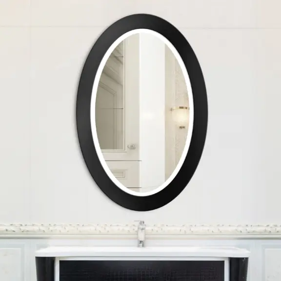 Zrkadlá do kúpeľne -  Gaudia Zrkadlo Balde Oval LED Black