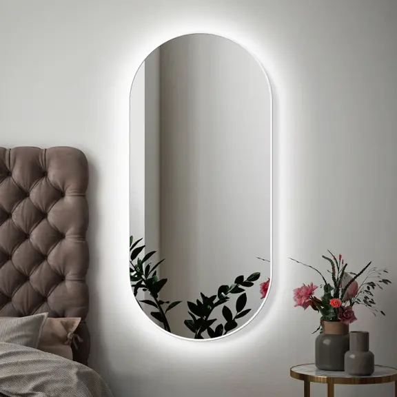 Zrkadlá do kúpeľne -  Gaudia Zrkadlo Zeta SLIM biele LED Ambient