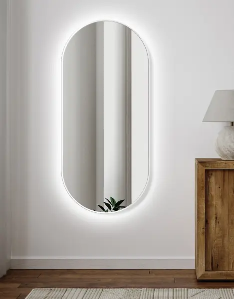 Zrkadlá do kúpeľne -  Gaudia Zrkadlo Zeta SLIM biele LED Ambient