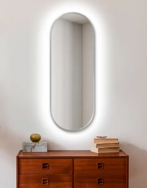 Zrkadlá do kúpeľne -  Gaudia Zrkadlo Zeta SLIM Silver LED Ambient