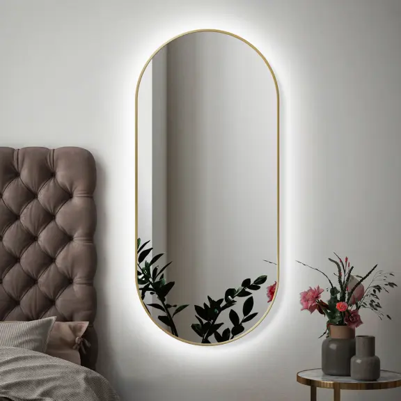 Zrkadlá do kúpeľne -  Gaudia Zrkadlo Zeta SLIM Gold LED Ambient