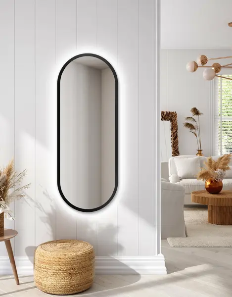 Zrkadlá do kúpeľne -  Gaudia Zrkadlo Zeta LED Black Ambient