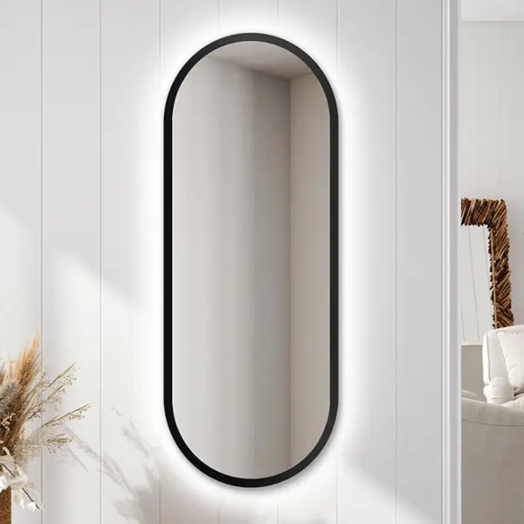 Zrkadlá do kúpeľne -  Gaudia Zrkadlo Zeta LED Black Ambient
