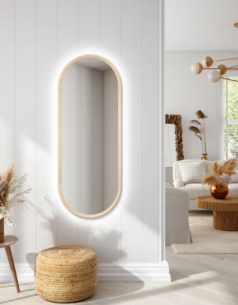 Zrkadlá do kúpeľne -  Gaudia Zrkadlo Zeta LED Wood Ambient