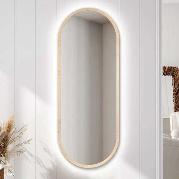 Zrkadlá do kúpeľne -  Gaudia Zrkadlo Zeta LED Wood Ambient