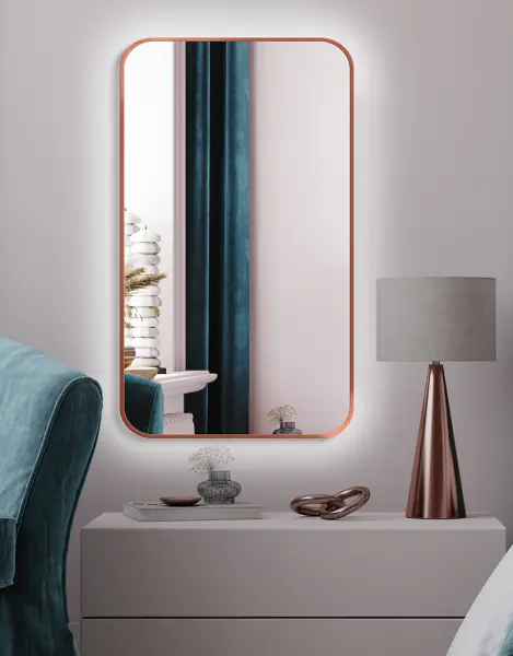 Zrkadlá do kúpeľne -  Gaudia Zrkadlo Mirel SLIM LED Ambient Copper