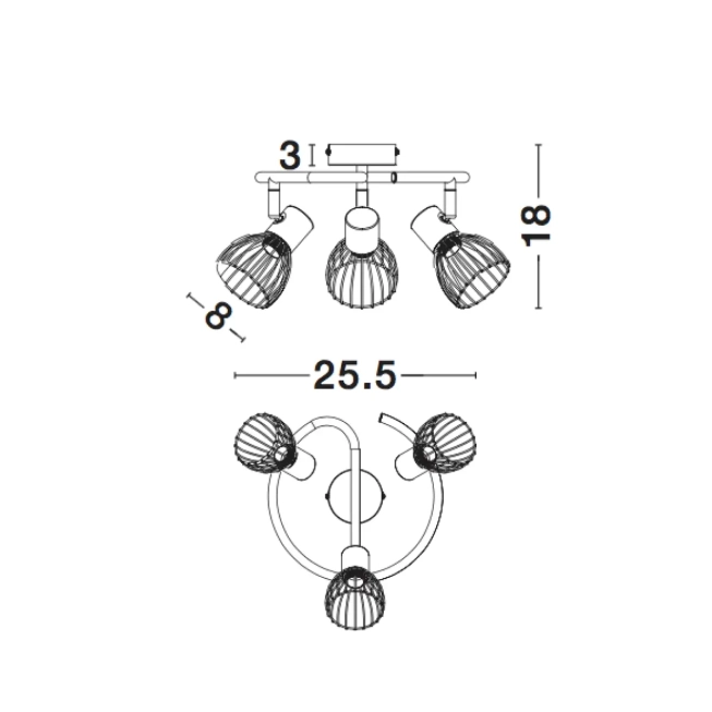 Bodové svetlá - Novaluce Industriálne bodové svietidlo Fiumicino 3 čierne