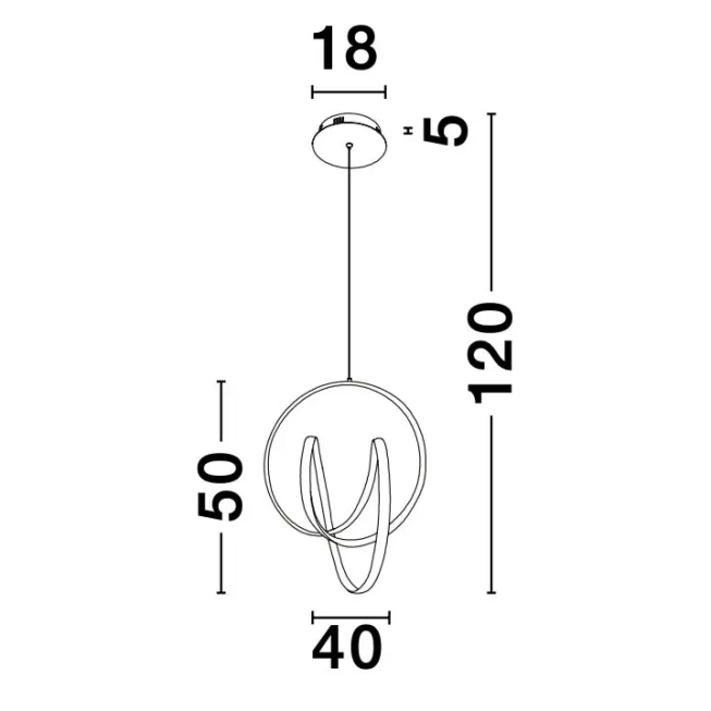 Lustre a závesné svietidlá - Novaluce LED luster Rings 43W 40 čierne