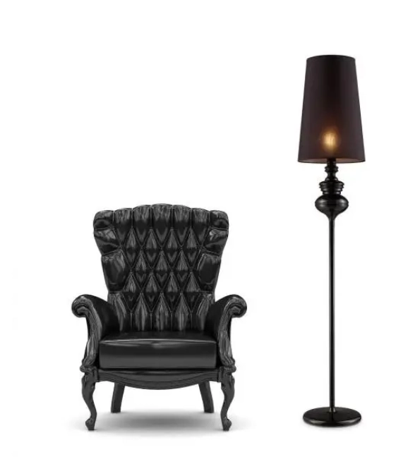 Stojace lampy - AZzardo Retro lampa Baroco čierne FLOOR