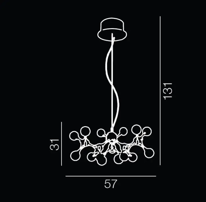 Lustre a závesné svietidlá - AZzardo Kovový luster Neurono 15