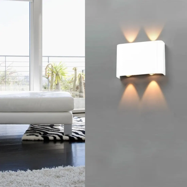 Nástenné svietidlá - AZzardo LED nástenné svietidlo Ginno 2 biele/Alu