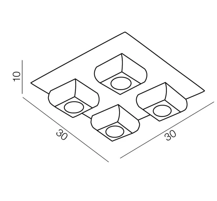 Stropné svietidlá - AZzardo Moderné stropné svietidlo Rubic 4