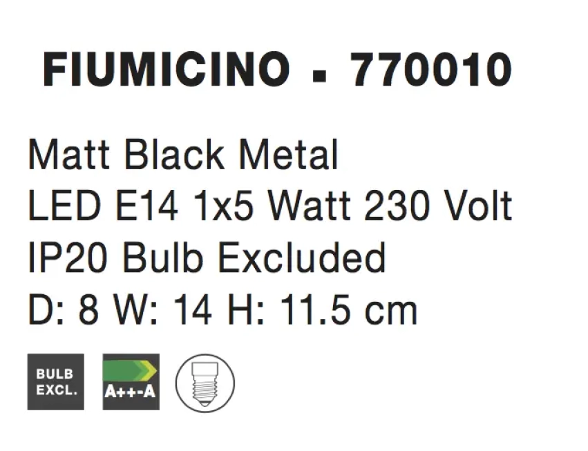 Bodové svetlá - Novaluce Industriálne bodové svietidlo Fiumicino čierne