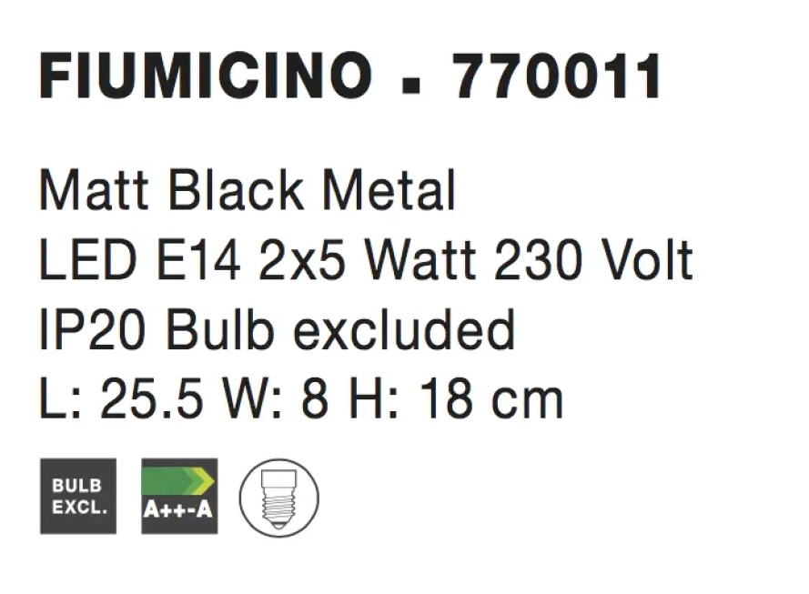 Bodové svetlá - Novaluce Industriálne bodové svietidlo Fiumicino 2 čierne