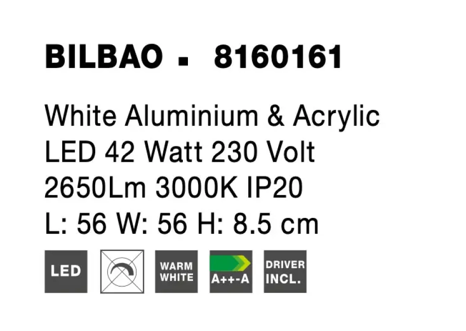 Stropné svietidlá - Novaluce LED stropné svietidlo Bilbao 56 biele