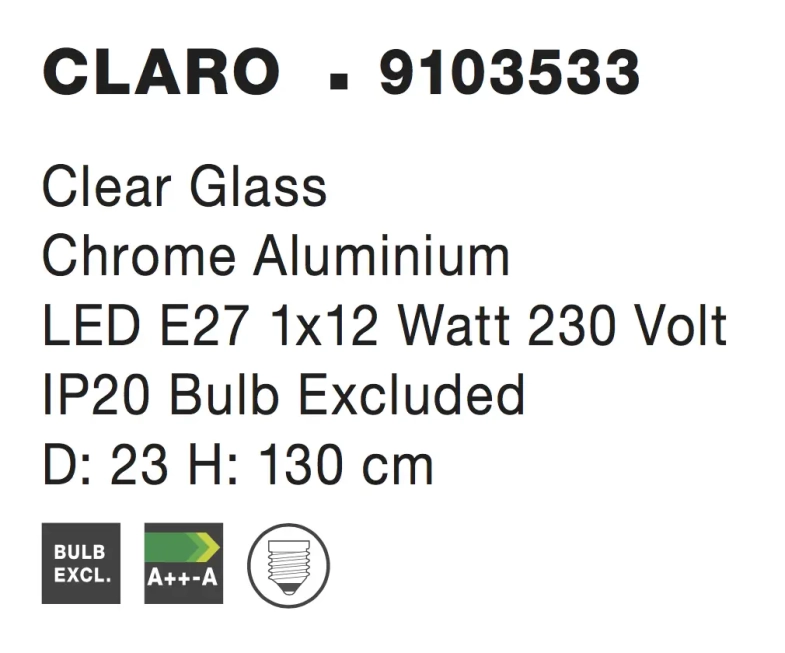 Lustre a závesné svietidlá - Novaluce Retro luster Claro 23 Chrome