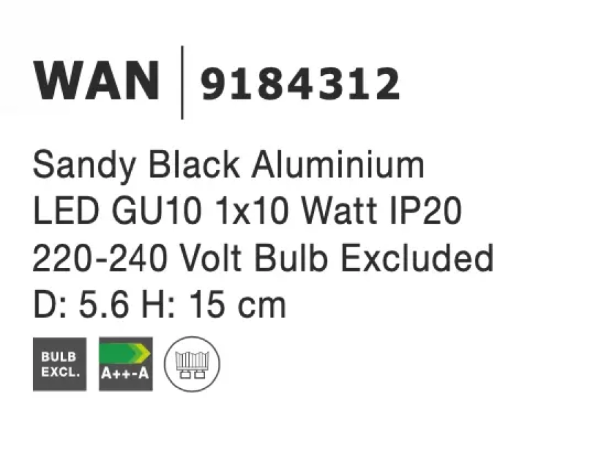 Nástenné svietidlá - Novaluce Moderné nástenné svietidlo Wan 56 čierne