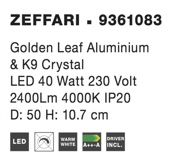 Stropné svietidlá - Novaluce LED stropné svietidlo Zeffari 50 zlaté