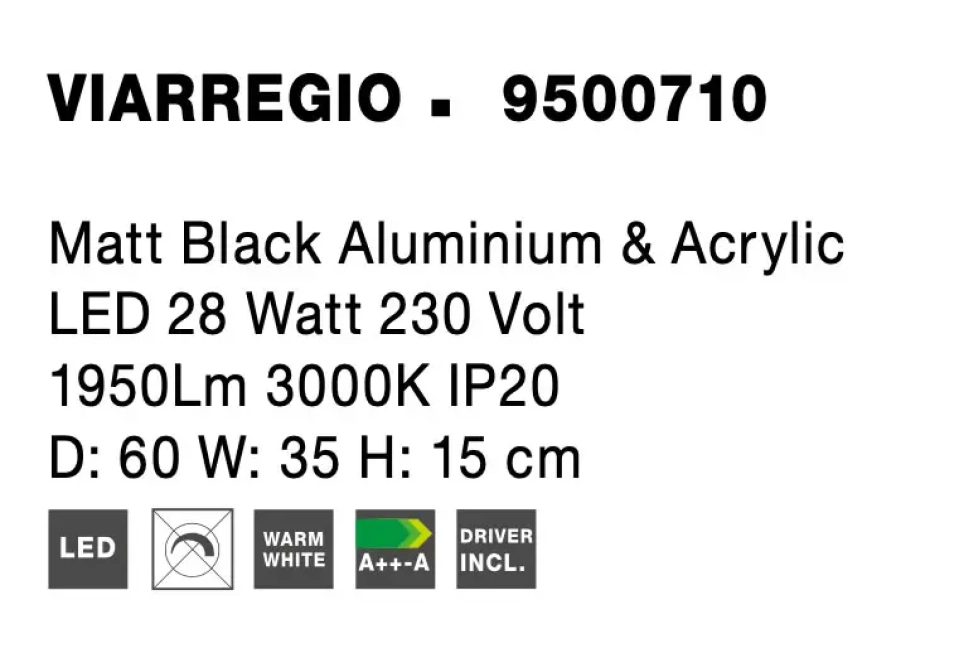 Stropné svietidlá - Novaluce LED stropné svietidlo Viareggio 60 čierne