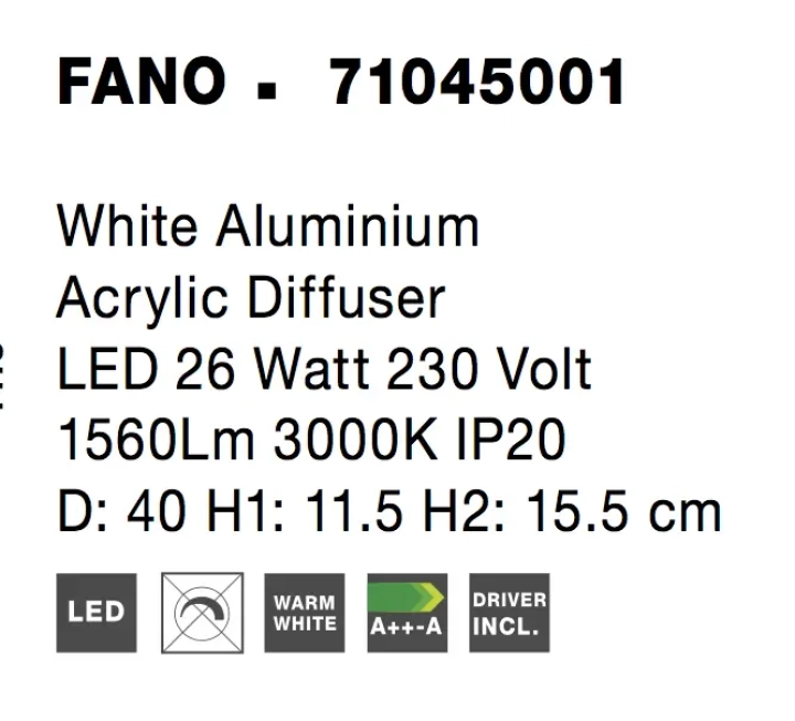 Stropné svietidlá - Novaluce LED stropné svietidlo Fano 40 biele
