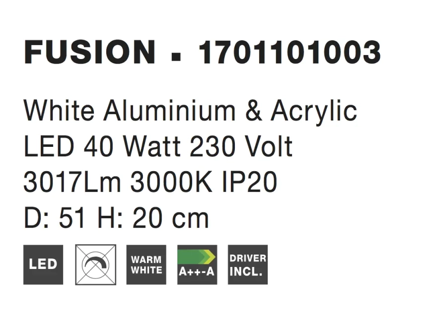 Stropné svietidlá - Novaluce LED stropné svietidlo Fusion 51 biele