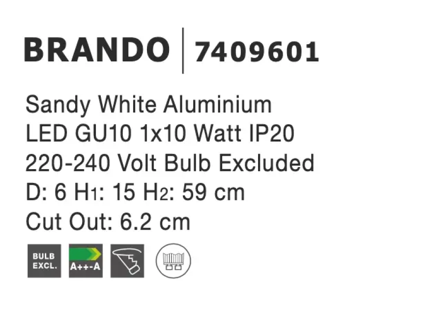 Bodové svetlá - Novaluce Bodové svietidlo Brando 40 biele