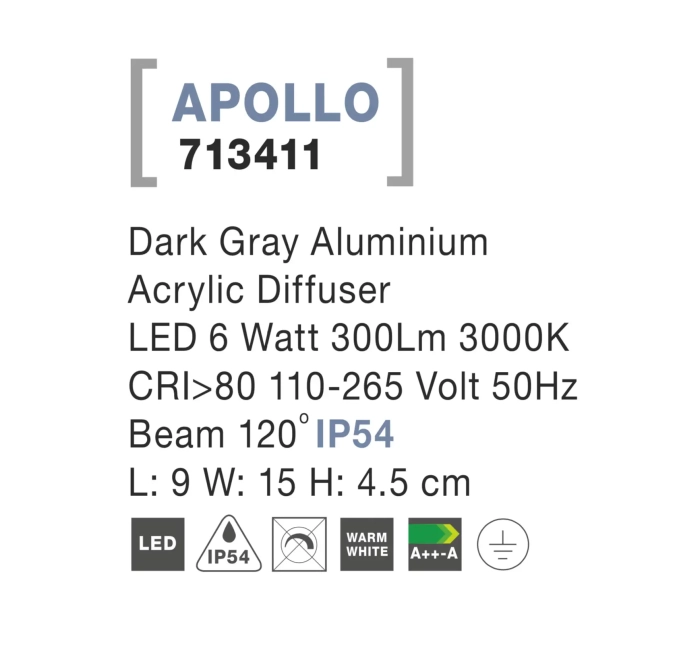 Vonkajšie nástenné svietidlá - Novaluce Vonkajšie LED svietidlo Apollo