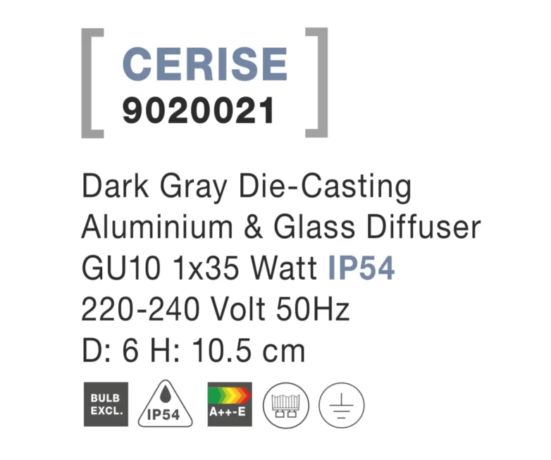 Vonkajšie bodové svetlá - Novaluce Vonkajšie záhradné svietidlo Cerise 6 tmavo sivé