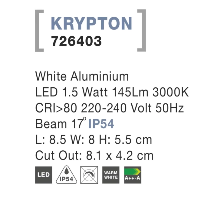 Vonkajšie orientačné svietidlá - Novaluce Vonkajšie LED svietidlo Krypton 85 biele