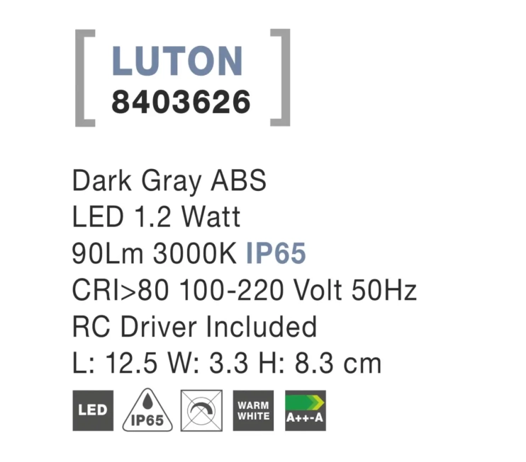 Vonkajšie orientačné svietidlá - Novaluce Vonkajšie LED svietidlo Luton B 125 tmavo sivé