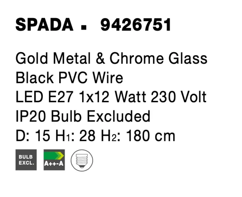 Lustre a závesné svietidlá - Novaluce LED luster Spada 15 Chrome