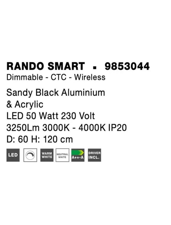 Lustre a závesné svietidlá - Novaluce LED luster Rando Smart 60 čierne