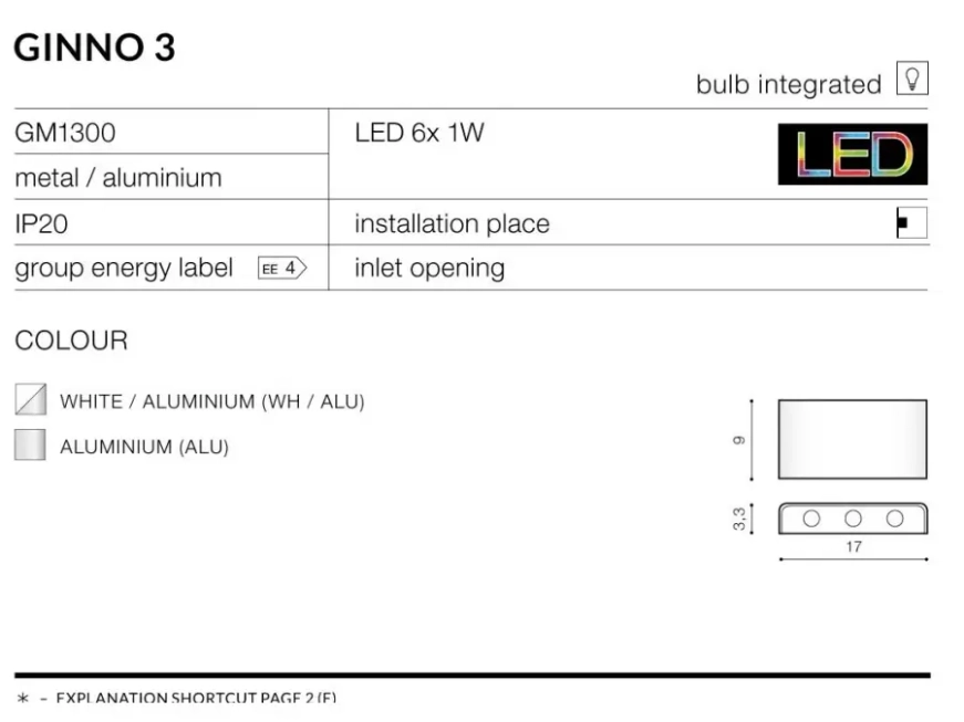 Nástenné svietidlá - AZzardo LED nástenné svietidlo Ginno 3