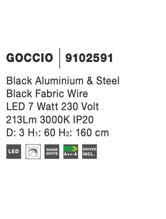 Lustre a závesné svietidlá - Novaluce LED luster Goccio A 3 zlaté